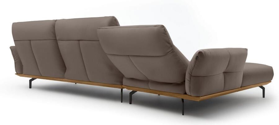 OTTO Creation BY ROLF BENZ Hoekbank Hs.460 Sokkel in walnotenhout onderstel in umbra grijs breedte 338 cm - Foto 7