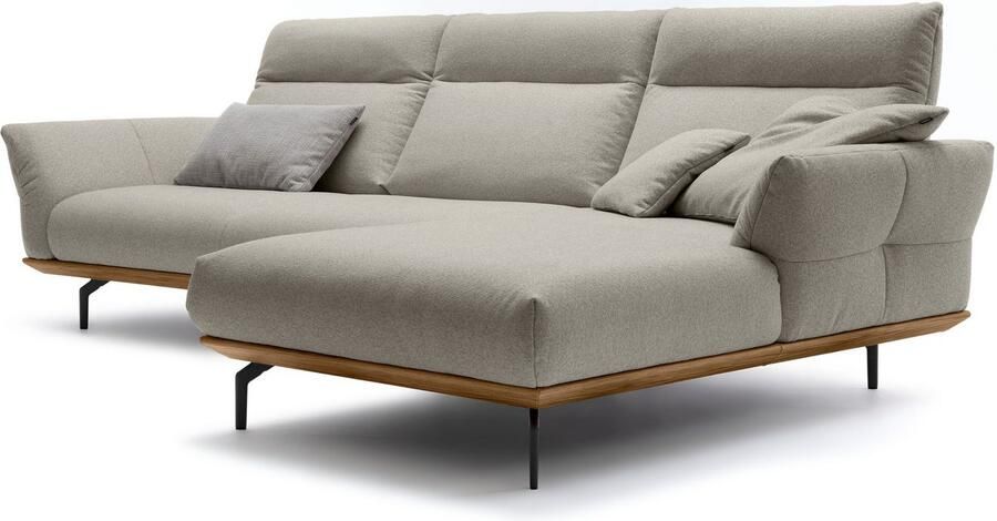 OTTO Creation BY ROLF BENZ Hoekbank Hs.460 Sokkel in walnotenhout onderstel in umbra grijs breedte 318 cm - Foto 6