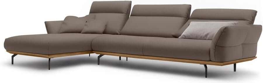 OTTO Creation BY ROLF BENZ Hoekbank Hs.460 Sokkel in walnotenhout onderstel in umbra grijs breedte 338 cm - Foto 9