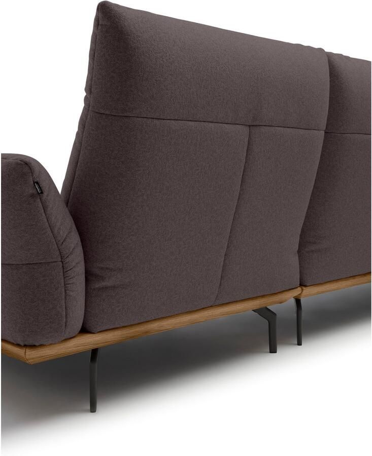 OTTO Creation BY ROLF BENZ Hoekbank Hs.460 Sokkel in walnotenhout onderstel in umbra grijs breedte 338 cm