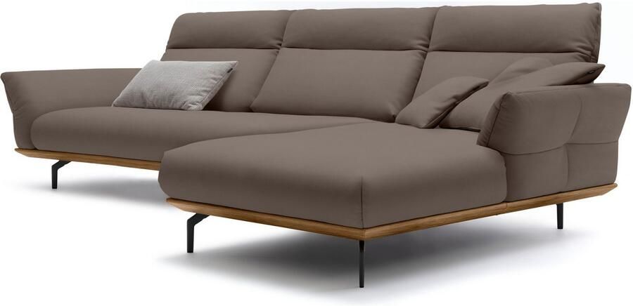 OTTO Creation BY ROLF BENZ Hoekbank Hs.460 Sokkel in walnotenhout onderstel in umbra grijs breedte 338 cm - Foto 6