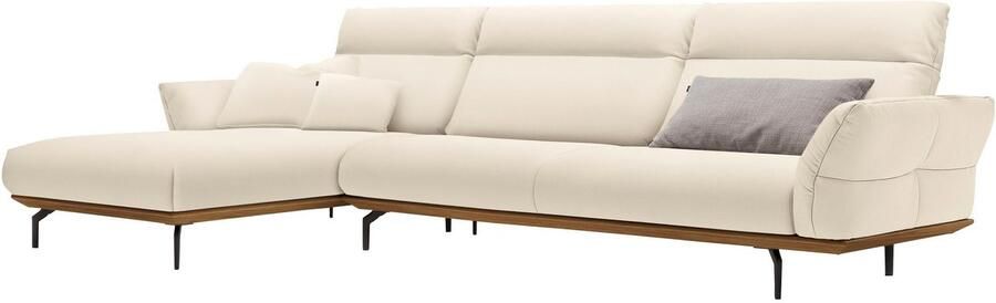 OTTO Creation BY ROLF BENZ Hoekbank Hs.460 Sokkel in walnotenhout onderstel in umbra grijs breedte 338 cm - Foto 9