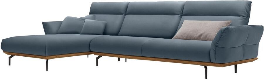 OTTO Creation BY ROLF BENZ Hoekbank Hs.460 Sokkel in walnotenhout onderstel in umbra grijs breedte 338 cm - Foto 10