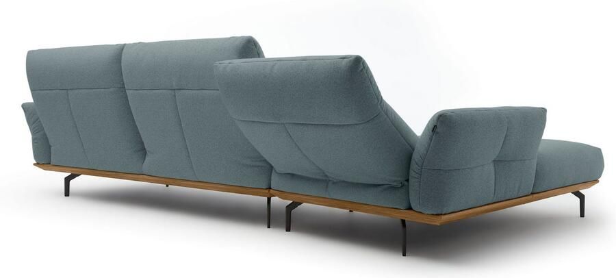 OTTO Creation BY ROLF BENZ Hoekbank Hs.460 Sokkel in walnotenhout onderstel in umbra grijs breedte 338 cm - Foto 6