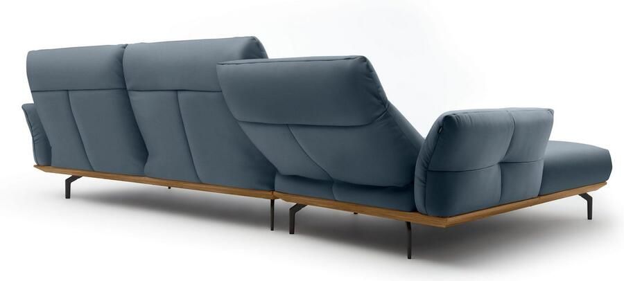 OTTO Creation BY ROLF BENZ Hoekbank Hs.460 Sokkel in walnotenhout onderstel in umbra grijs breedte 338 cm - Foto 7