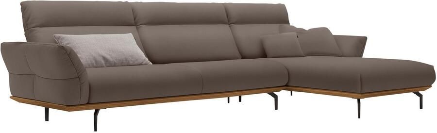 OTTO Creation BY ROLF BENZ Hoekbank Hs.460 Sokkel in walnotenhout onderstel in umbra grijs breedte 338 cm - Foto 11