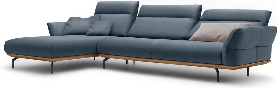 OTTO Creation BY ROLF BENZ Hoekbank Hs.460 Sokkel in walnotenhout onderstel in umbra grijs breedte 338 cm - Foto 9