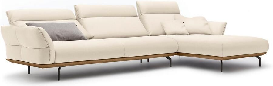 OTTO Creation BY ROLF BENZ Hoekbank Hs.460 Sokkel in walnotenhout onderstel in umbra grijs breedte 338 cm - Foto 8