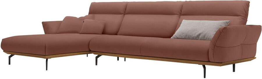 OTTO Creation BY ROLF BENZ Hoekbank Hs.460 Sokkel in walnotenhout onderstel in umbra grijs breedte 338 cm - Foto 10