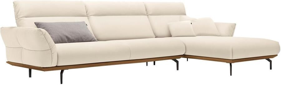 OTTO Creation BY ROLF BENZ Hoekbank Hs.460 Sokkel in walnotenhout onderstel in umbra grijs breedte 338 cm - Foto 9