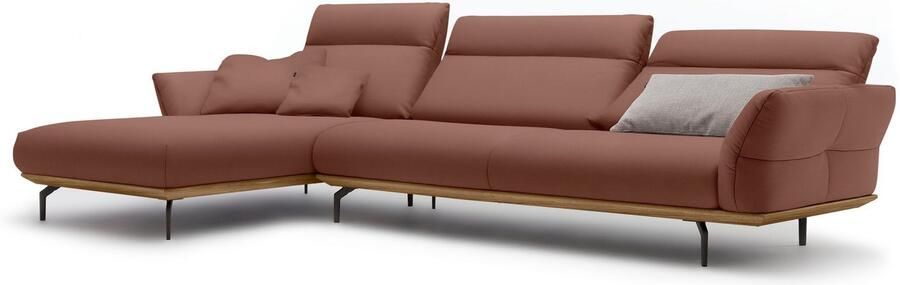 OTTO Creation BY ROLF BENZ Hoekbank Hs.460 Sokkel in walnotenhout onderstel in umbra grijs breedte 338 cm - Foto 9