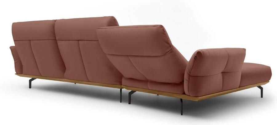 OTTO Creation BY ROLF BENZ Hoekbank Hs.460 Sokkel in walnotenhout onderstel in umbra grijs breedte 338 cm - Foto 7