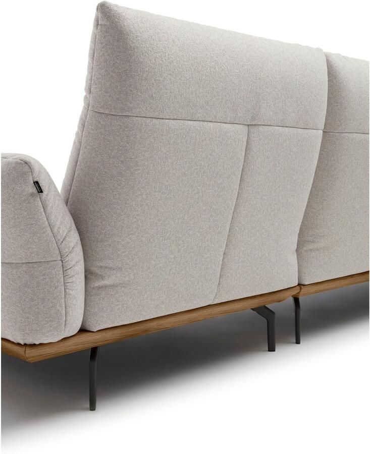 OTTO Creation BY ROLF BENZ Hoekbank Hs.460 Sokkel in walnotenhout onderstel in umbra grijs breedte 298 cm