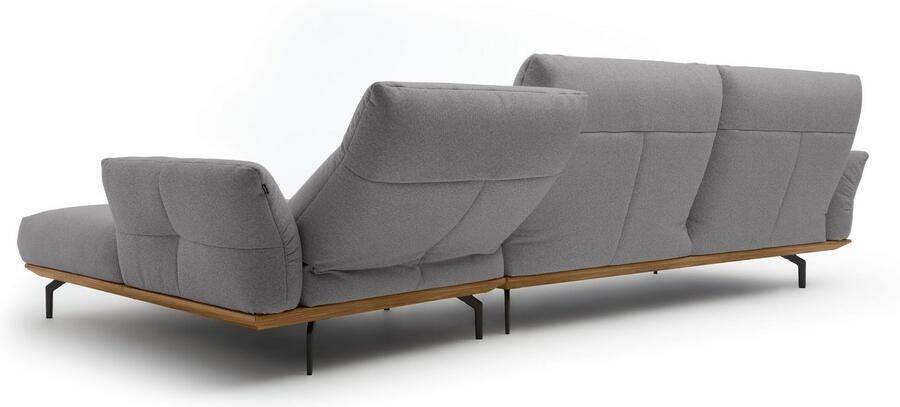 OTTO Creation BY ROLF BENZ Hoekbank Hs.460 Sokkel in walnotenhout onderstel in umbra grijs breedte 338 cm - Foto 6