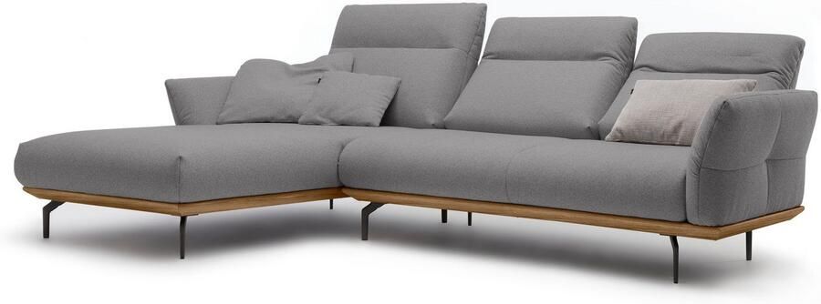 OTTO Creation BY ROLF BENZ Hoekbank Hs.460 Sokkel in walnotenhout onderstel in umbra grijs breedte 298 cm - Foto 9