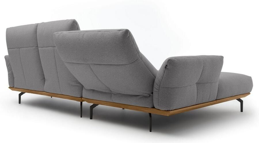 OTTO Creation BY ROLF BENZ Hoekbank Hs.460 Sokkel in walnotenhout onderstel in umbra grijs breedte 298 cm - Foto 6