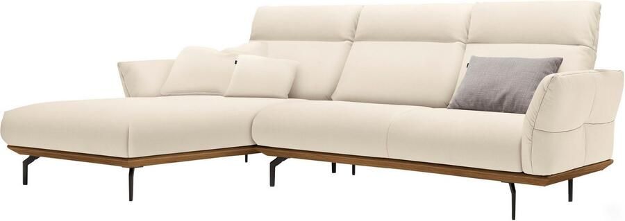 OTTO Creation BY ROLF BENZ Hoekbank Hs.460 Sokkel in walnotenhout onderstel in umbra grijs breedte 298 cm - Foto 11