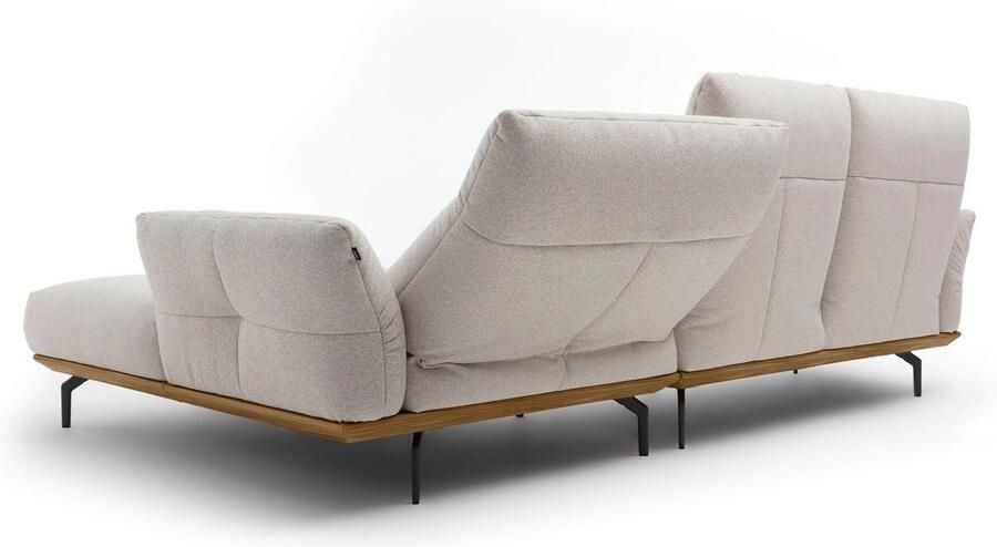 OTTO Creation BY ROLF BENZ Hoekbank Hs.460 Sokkel in walnotenhout onderstel in umbra grijs breedte 298 cm - Foto 7