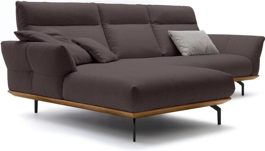 OTTO Creation BY ROLF BENZ Hoekbank Hs.460 Sokkel in walnotenhout onderstel in umbra grijs breedte 298 cm - Foto 6