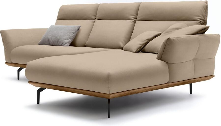 OTTO Creation BY ROLF BENZ Hoekbank Hs.460 Sokkel in walnotenhout onderstel in umbra grijs breedte 298 cm - Foto 6