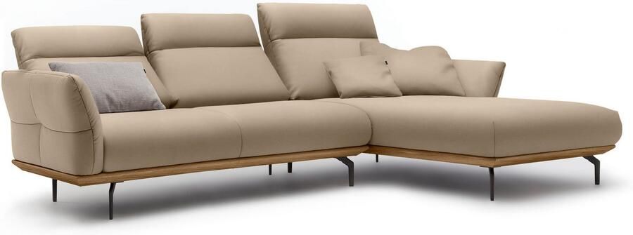 OTTO Creation BY ROLF BENZ Hoekbank Hs.460 Sokkel in walnotenhout onderstel in umbra grijs breedte 298 cm - Foto 10