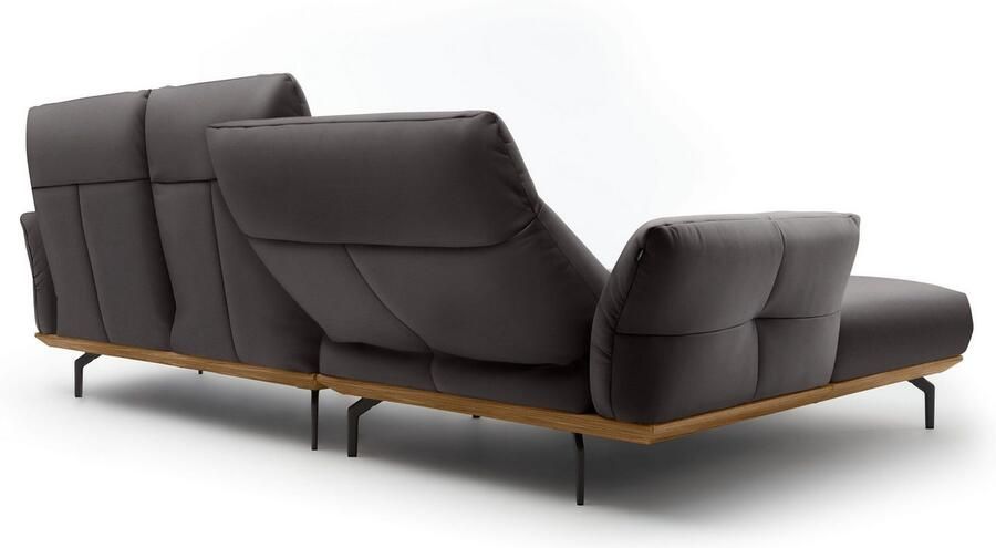 OTTO Creation BY ROLF BENZ Hoekbank Hs.460 Sokkel in walnotenhout onderstel in umbra grijs breedte 298 cm - Foto 7