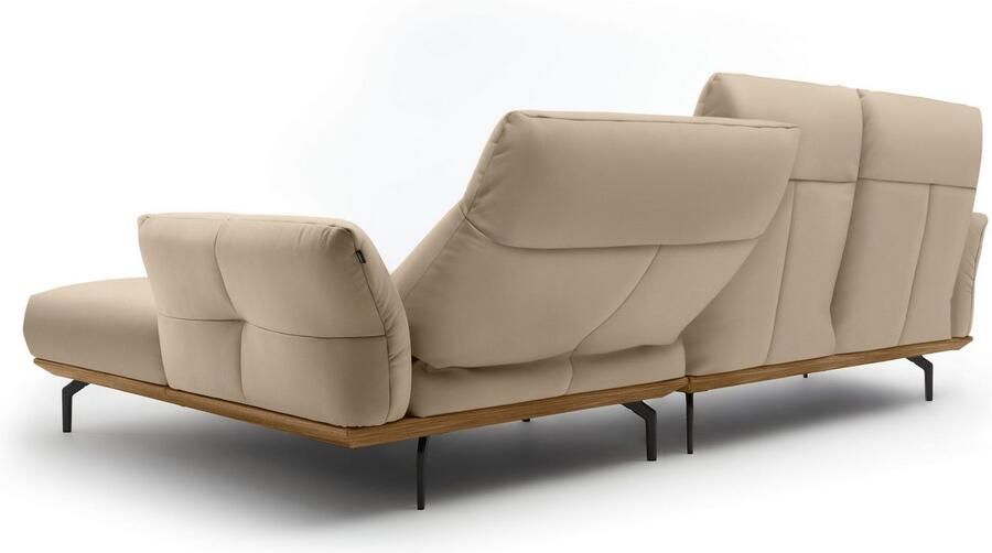 OTTO Creation BY ROLF BENZ Hoekbank Hs.460 Sokkel in walnotenhout onderstel in umbra grijs breedte 298 cm - Foto 7