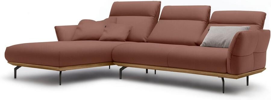 OTTO Creation BY ROLF BENZ Hoekbank Hs.460 Sokkel in walnotenhout onderstel in umbra grijs breedte 298 cm - Foto 9