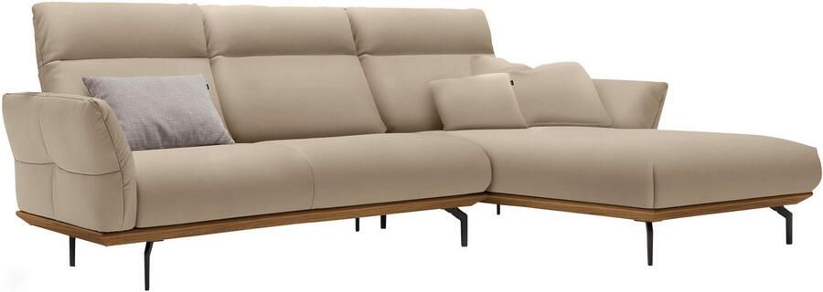 OTTO Creation BY ROLF BENZ Hoekbank Hs.460 Sokkel in walnotenhout onderstel in umbra grijs breedte 298 cm - Foto 11