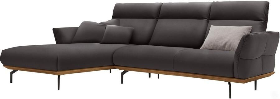 OTTO Creation BY ROLF BENZ Hoekbank Hs.460 Sokkel in walnotenhout onderstel in umbra grijs breedte 298 cm - Foto 10