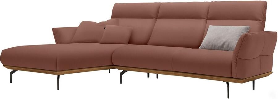 OTTO Creation BY ROLF BENZ Hoekbank Hs.460 Sokkel in walnotenhout onderstel in umbra grijs breedte 298 cm - Foto 10