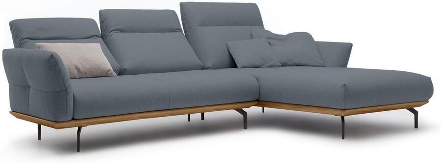 OTTO Creation BY ROLF BENZ Hoekbank Hs.460 Sokkel in walnotenhout onderstel in umbra grijs breedte 298 cm - Foto 10