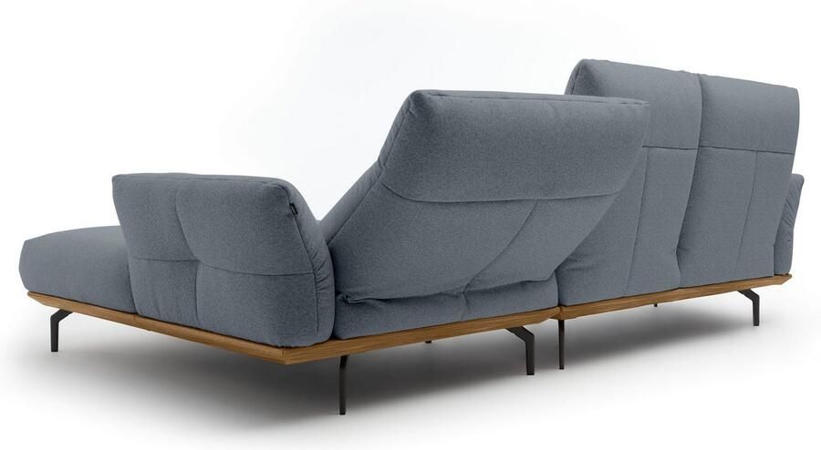 OTTO Creation BY ROLF BENZ Hoekbank Hs.460 Sokkel in walnotenhout onderstel in umbra grijs breedte 298 cm - Foto 7