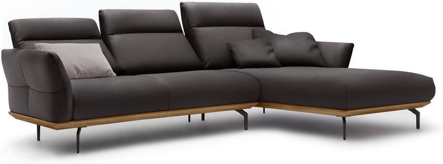 OTTO Creation BY ROLF BENZ Hoekbank Hs.460 Sokkel in walnotenhout onderstel in umbra grijs breedte 298 cm - Foto 10