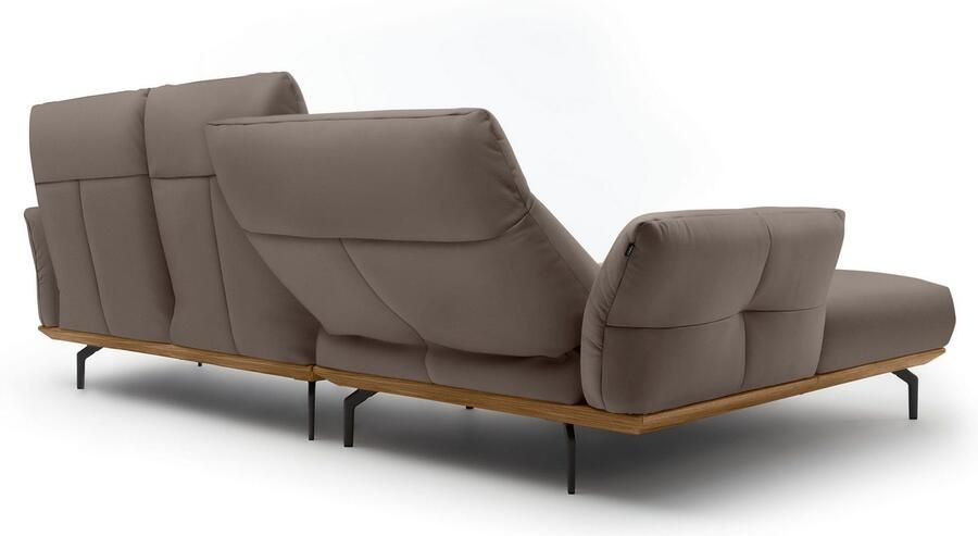 OTTO Creation BY ROLF BENZ Hoekbank Hs.460 Sokkel in walnotenhout onderstel in umbra grijs breedte 298 cm - Foto 7