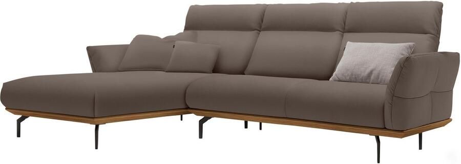 OTTO Creation BY ROLF BENZ Hoekbank Hs.460 Sokkel in walnotenhout onderstel in umbra grijs breedte 298 cm - Foto 10