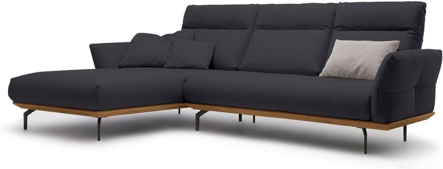 OTTO Creation BY ROLF BENZ Hoekbank Hs.460 Sokkel in walnotenhout onderstel in umbra grijs breedte 298 cm - Foto 9