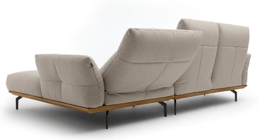 OTTO Creation BY ROLF BENZ Hoekbank Hs.460 Sokkel in walnotenhout onderstel in umbra grijs breedte 298 cm - Foto 8