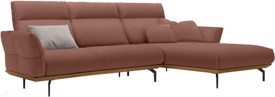 OTTO Creation BY ROLF BENZ Hoekbank Hs.460 Sokkel in walnotenhout onderstel in umbra grijs breedte 298 cm - Foto 10