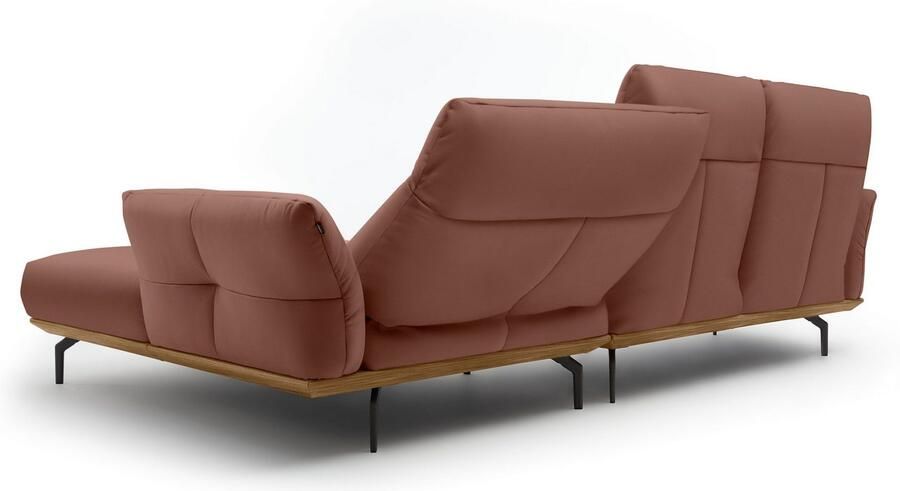 OTTO Creation BY ROLF BENZ Hoekbank Hs.460 Sokkel in walnotenhout onderstel in umbra grijs breedte 298 cm - Foto 7