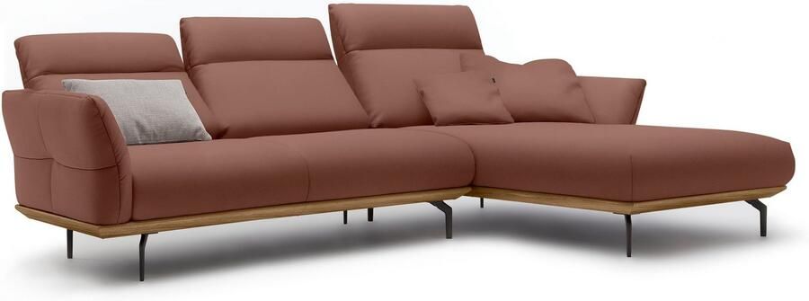 OTTO Creation BY ROLF BENZ Hoekbank Hs.460 Sokkel in walnotenhout onderstel in umbra grijs breedte 298 cm - Foto 9