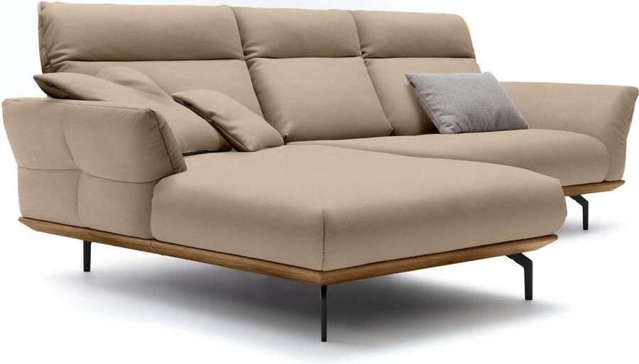 OTTO Creation BY ROLF BENZ Hoekbank Hs.460 Sokkel in walnotenhout onderstel in umbra grijs breedte 298 cm - Foto 6