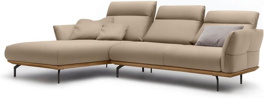 OTTO Creation BY ROLF BENZ Hoekbank Hs.460 Sokkel in walnotenhout onderstel in umbra grijs breedte 298 cm - Foto 10