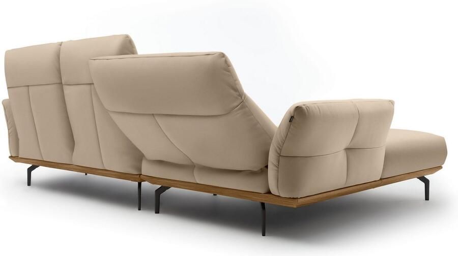 OTTO Creation BY ROLF BENZ Hoekbank Hs.460 Sokkel in walnotenhout onderstel in umbra grijs breedte 298 cm - Foto 7