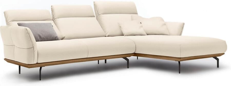 OTTO Creation BY ROLF BENZ Hoekbank Hs.460 Sokkel in walnotenhout onderstel in umbra grijs breedte 298 cm - Foto 9