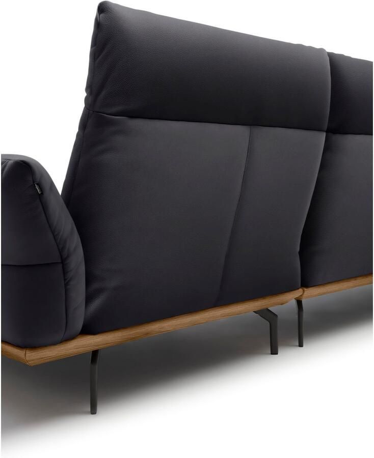 OTTO Creation BY ROLF BENZ Hoekbank Hs.460 Sokkel in walnotenhout onderstel in umbra grijs breedte 298 cm