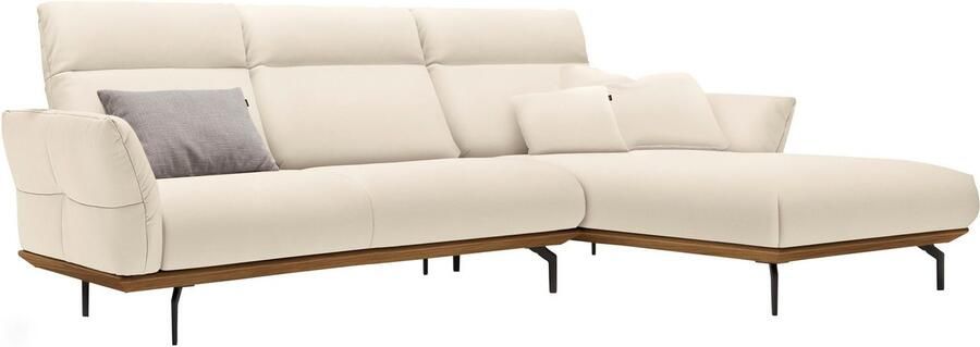 OTTO Creation BY ROLF BENZ Hoekbank Hs.460 Sokkel in walnotenhout onderstel in umbra grijs breedte 298 cm - Foto 10