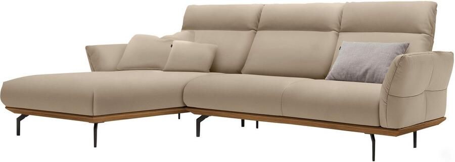 OTTO Creation BY ROLF BENZ Hoekbank Hs.460 Sokkel in walnotenhout onderstel in umbra grijs breedte 298 cm - Foto 11