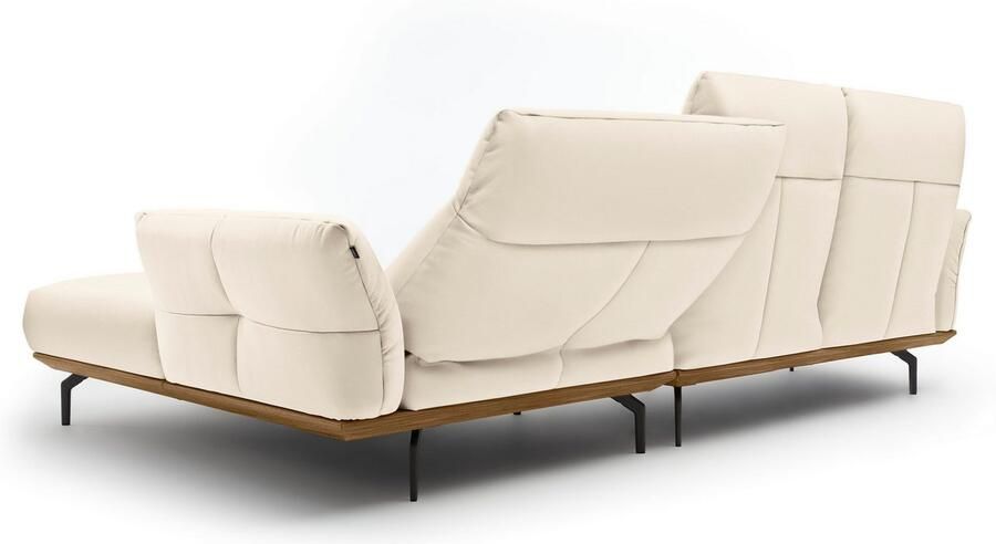 OTTO Creation BY ROLF BENZ Hoekbank Hs.460 Sokkel in walnotenhout onderstel in umbra grijs breedte 298 cm - Foto 7