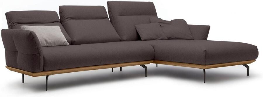 OTTO Creation BY ROLF BENZ Hoekbank Hs.460 Sokkel in walnotenhout onderstel in umbra grijs breedte 298 cm - Foto 10